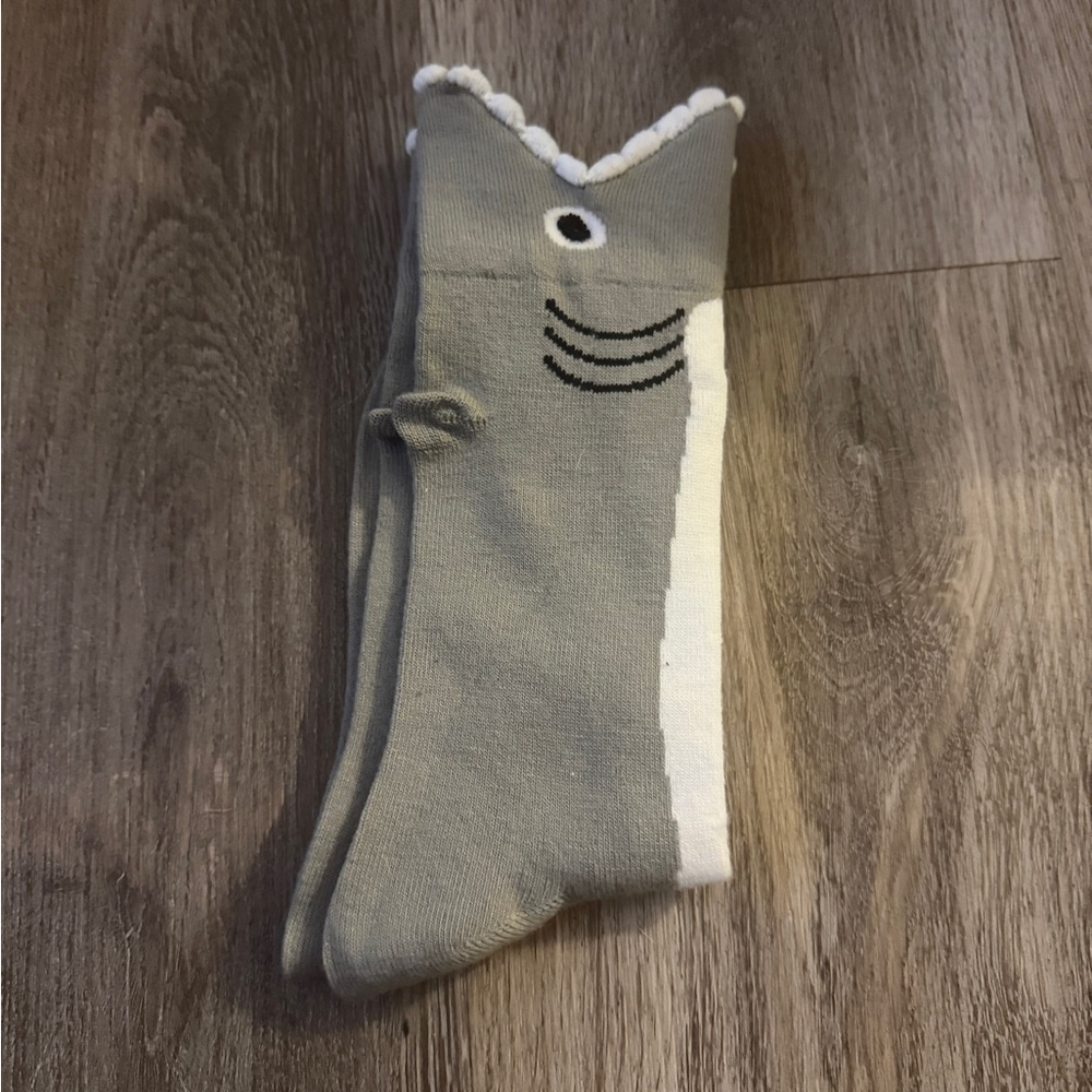 NEW Gray Shark Novelty Socks